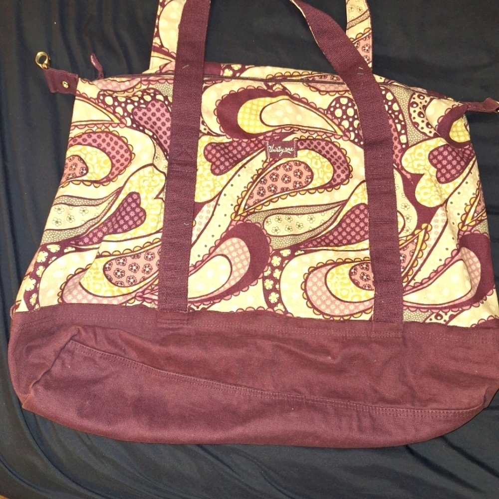 Thirty-One Purple Paisley Tote Bag